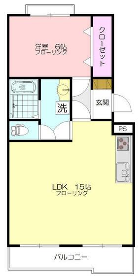 グリーンヒル藤が丘C(1LDK/4階)の間取り写真