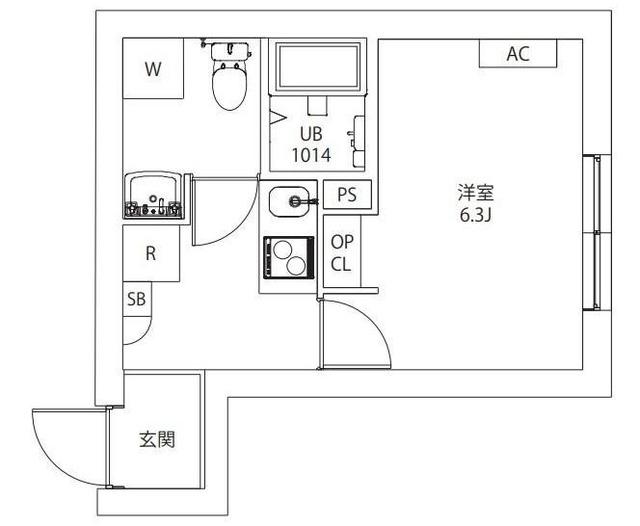 AXIA M-CITY武蔵小山(1K/B1階)の間取り写真