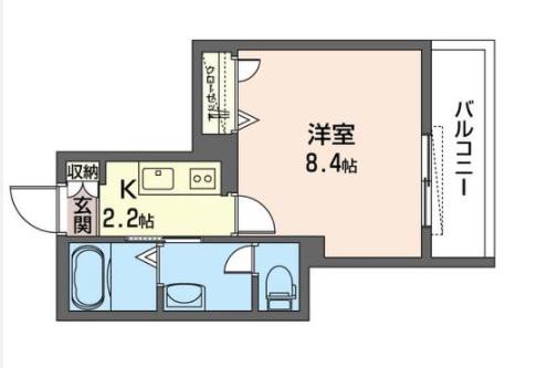 HERITAGE(1K/3階)の間取り写真