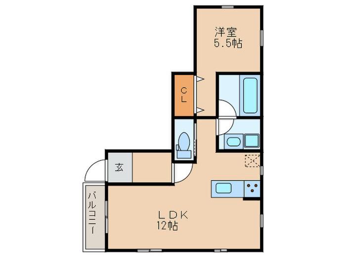 ZECCA日比野(1LDK/3階)の間取り写真