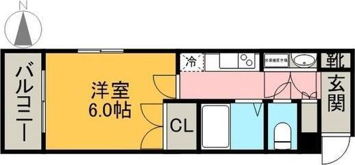 CREA花の木(1K/7階)の間取り写真