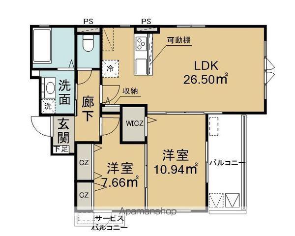 リヴェル紺屋町(2LDK/2階)の間取り写真