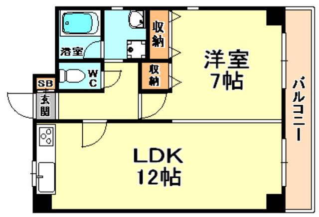 ワコーレ甲南(1LDK/6階)の間取り写真