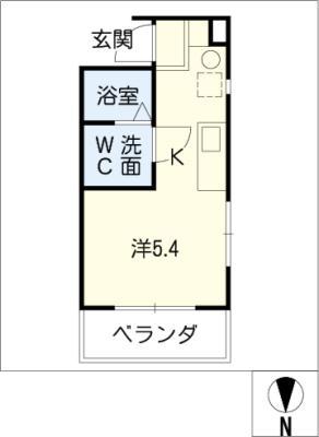 翔ずいうん(ワンルーム/6階)の間取り写真
