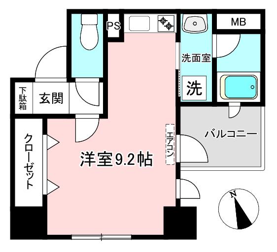 レスペランス(ワンルーム/6階)の間取り写真