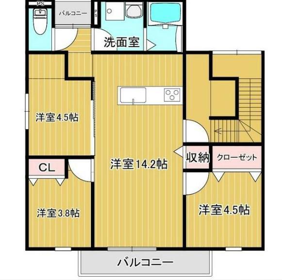 INUMO名取増田(3LDK/2階)の間取り写真