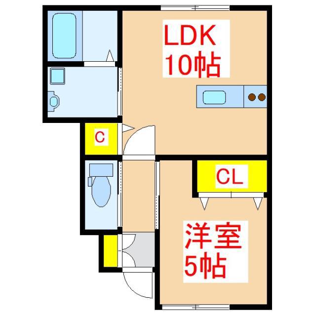 東郷アパート(1LDK/1階)の間取り写真