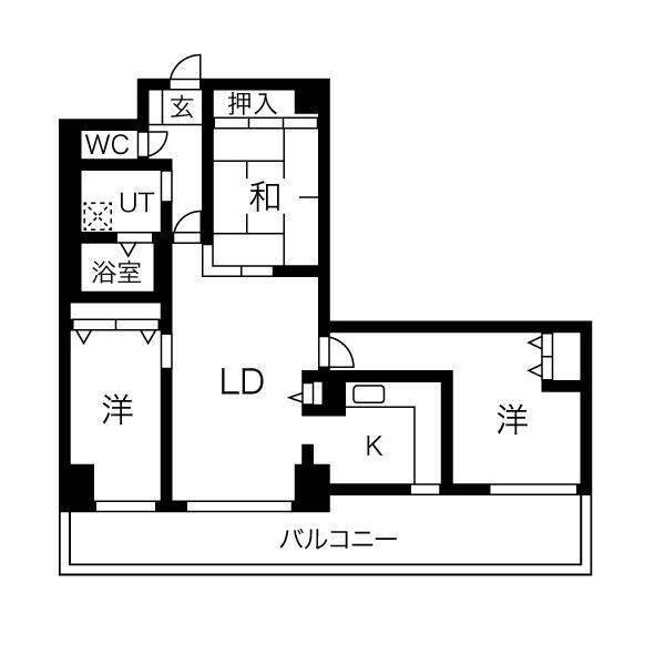ラ・ヴェルト円山(3LDK/7階)の間取り写真