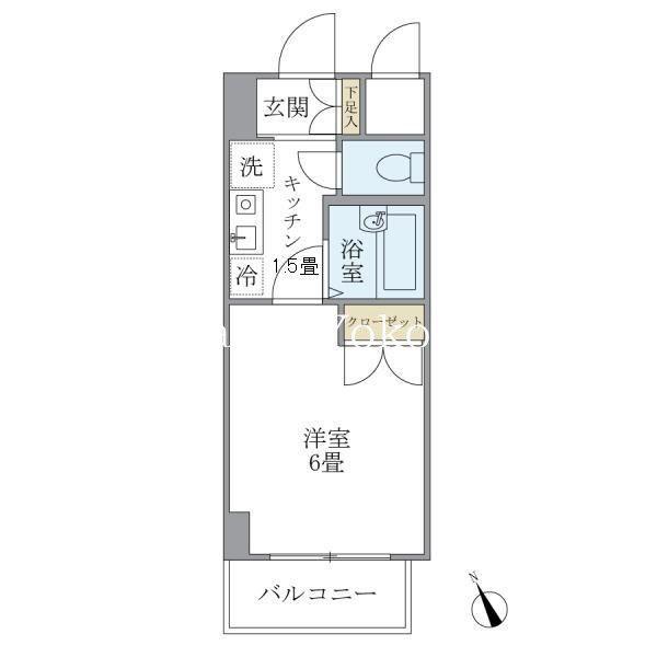 KDXレジデンス横浜関内(1K/2階)の間取り写真