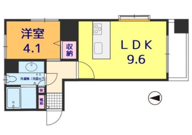 ヴァレーレ県庁前(1LDK/2階)の間取り写真