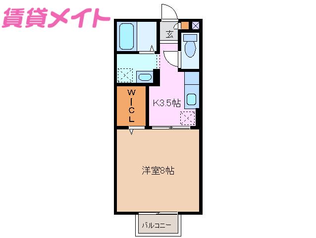 サニーヒル小山台(1K/1階)の間取り写真