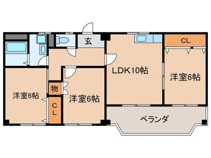 メゾンソレイユ(3LDK/3階)の間取り写真