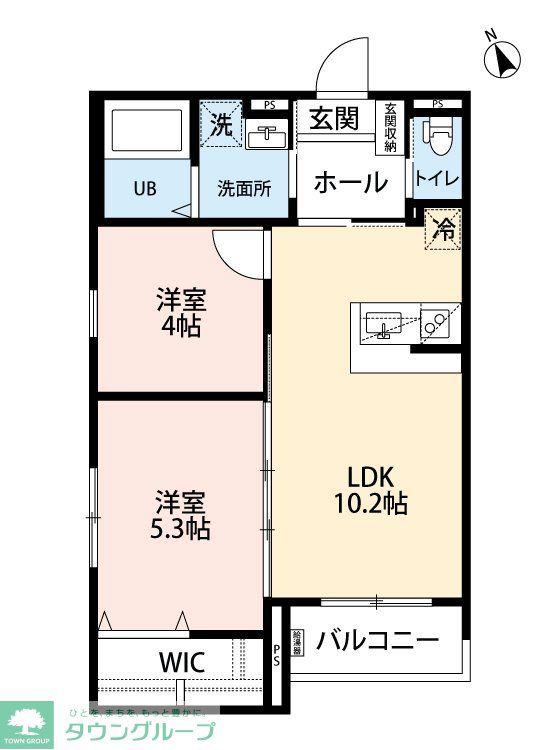 ROBOT HOME箱崎宮前(2LDK/1階)の間取り写真