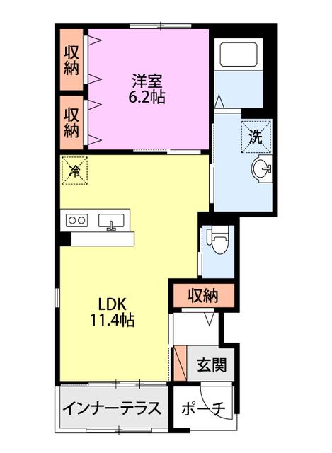 アーバンコート・ソフィア(1LDK/1階)の間取り写真