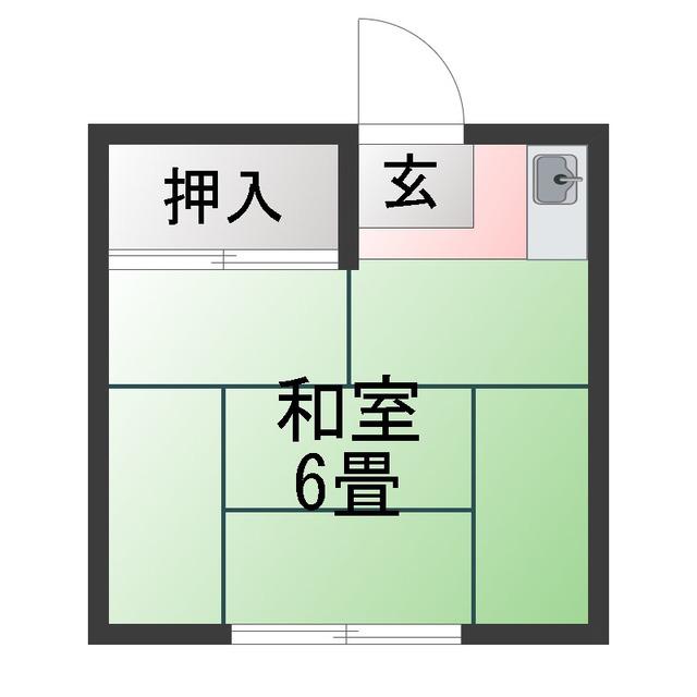 青葉荘(ワンルーム/1階)の間取り写真