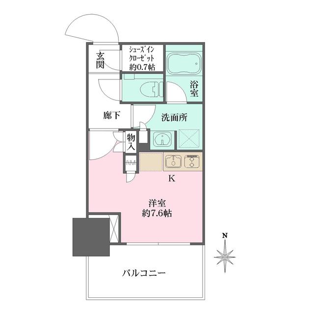 大崎ステーションレジデンス(ワンルーム/18階)の間取り写真