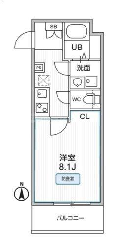 THE PALMS MUSE 新江古田(1K/1階)の間取り写真
