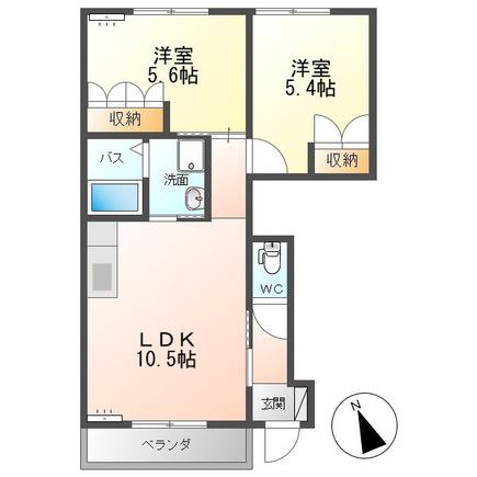SKY HAWK(2LDK/1階)の間取り写真