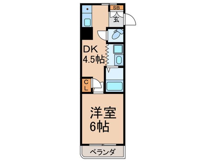 JLBグランエクリュ常盤台III(1DK/4階)の間取り写真