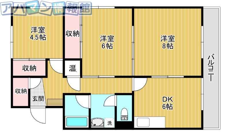 桜ケ丘ハイツ(3DK/3階)の間取り写真