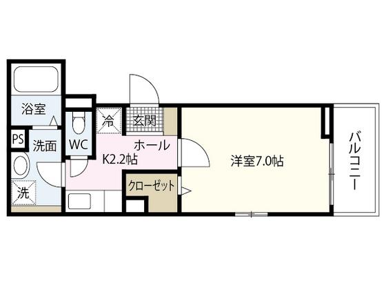 カサベルテ大町(1K/3階)の間取り写真