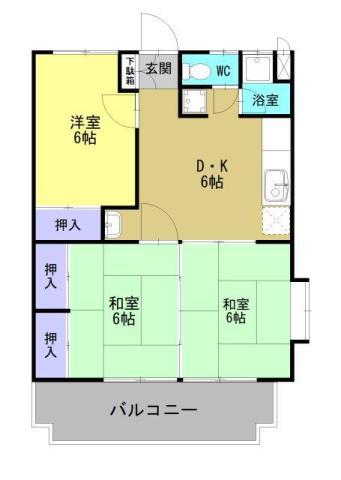 東コーポ(3DK/4階)の間取り写真