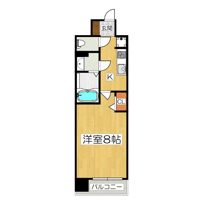 RAY SQUARE 大津(1K/5階)の間取り写真