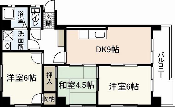住吉144(3LDK/7階)の間取り写真