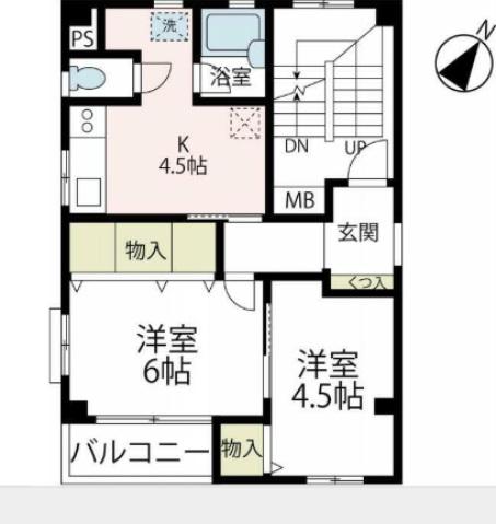 天野屋ビル(2K/3階)の間取り写真