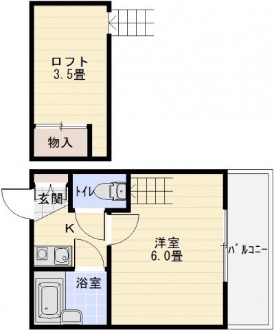 ヨーロピアン22番館(1SK/1階)の間取り写真