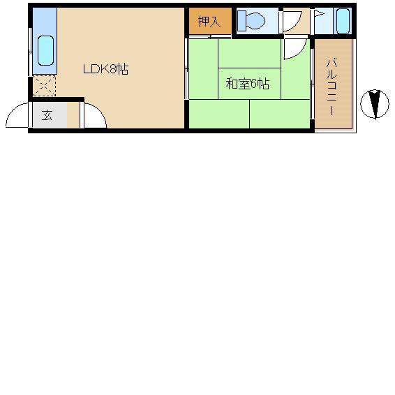 マンション信濃(1LDK/5階)の間取り写真