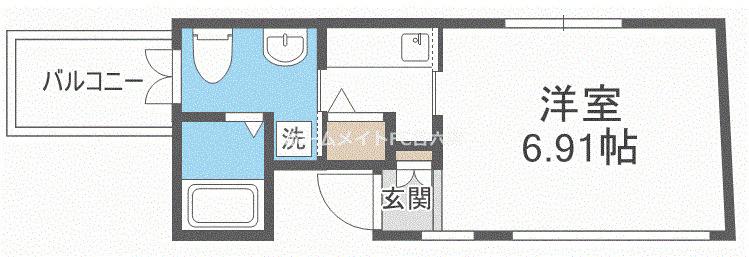 プレジール靱公園(1K/10階)の間取り写真