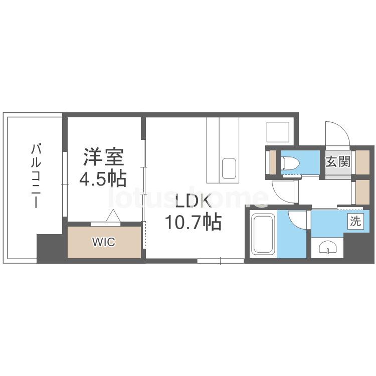 アプリーレ大阪城北(1LDK/7階)の間取り写真