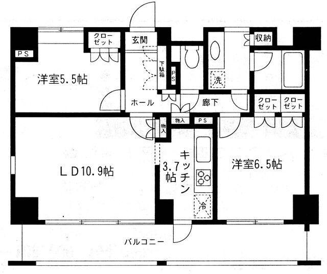 幕張ベイタウンマリンフォート(2LDK/6階)の間取り写真