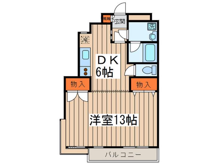 ヴェルティーレ府中(1DK/4階)の間取り写真