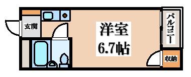 カーサM・K(ワンルーム/3階)の間取り写真