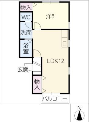 シャルマンヨコイII(1LDK/1階)の間取り写真