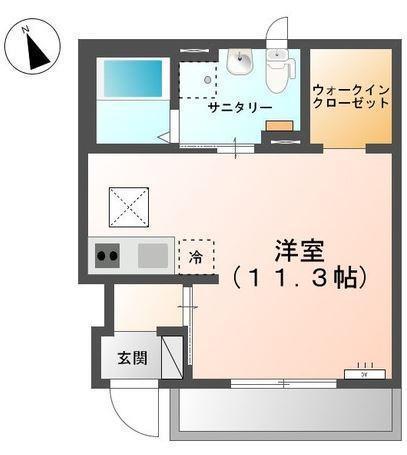 エルシオン(ワンルーム/1階)の間取り写真