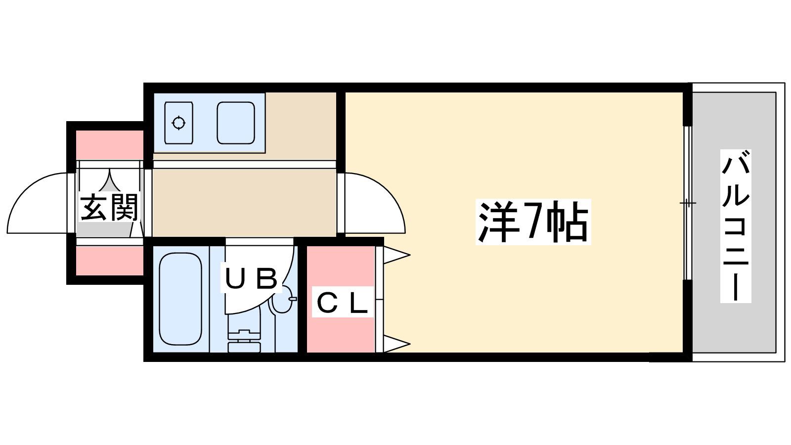ISM中之島レジデンス(1K/5階)の間取り写真