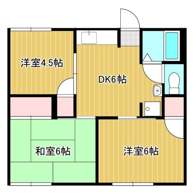 コーポ白山B(3DK/1階)の間取り写真
