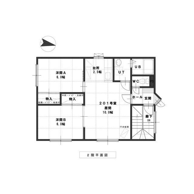 ルミエールN15(2LDK/2階)の間取り写真