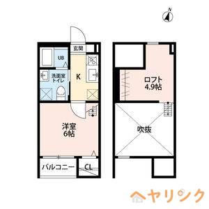 CLOVER(1K/1階)の間取り写真