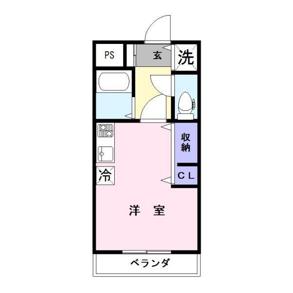エクレール与野本町2(ワンルーム/2階)の間取り写真