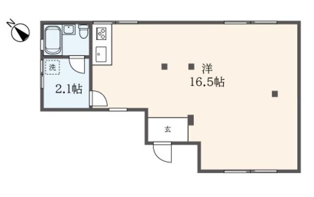 斉ハウス(ワンルーム/1階)の間取り写真