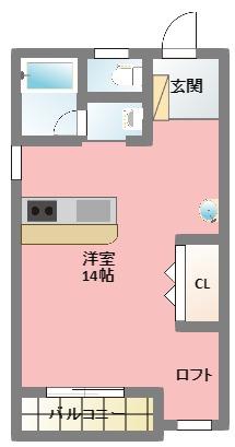 サライ萩丘(ワンルーム/2階)の間取り写真