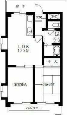 トゥインクルハウス(2LDK/3階)の間取り写真