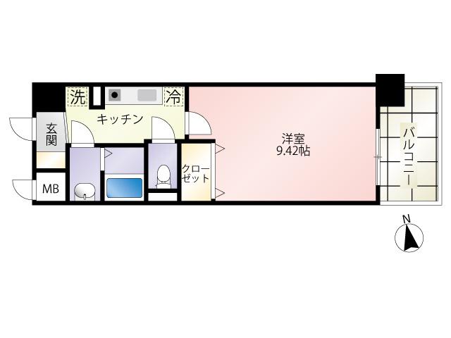 第21友建ビル(1K/7階)の間取り写真