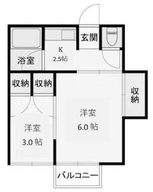 VILLA ANJIN(2K/2階)の間取り写真