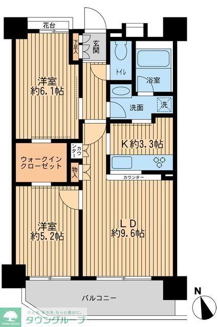 レジデンス八王子明神町(1SLDK/8階)の間取り写真