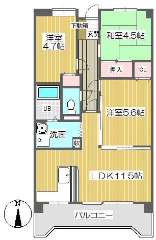 メゾン・ド・アルエット(3LDK/4階)の間取り写真